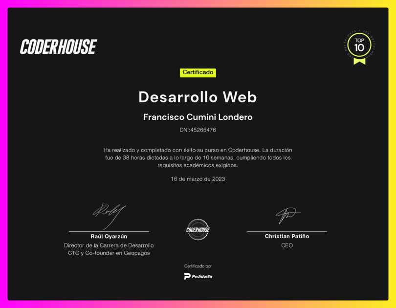 Certificación en Desarrollo Web